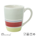 Taza de cerámica de 12 onzas con diseño de color pintado a mano